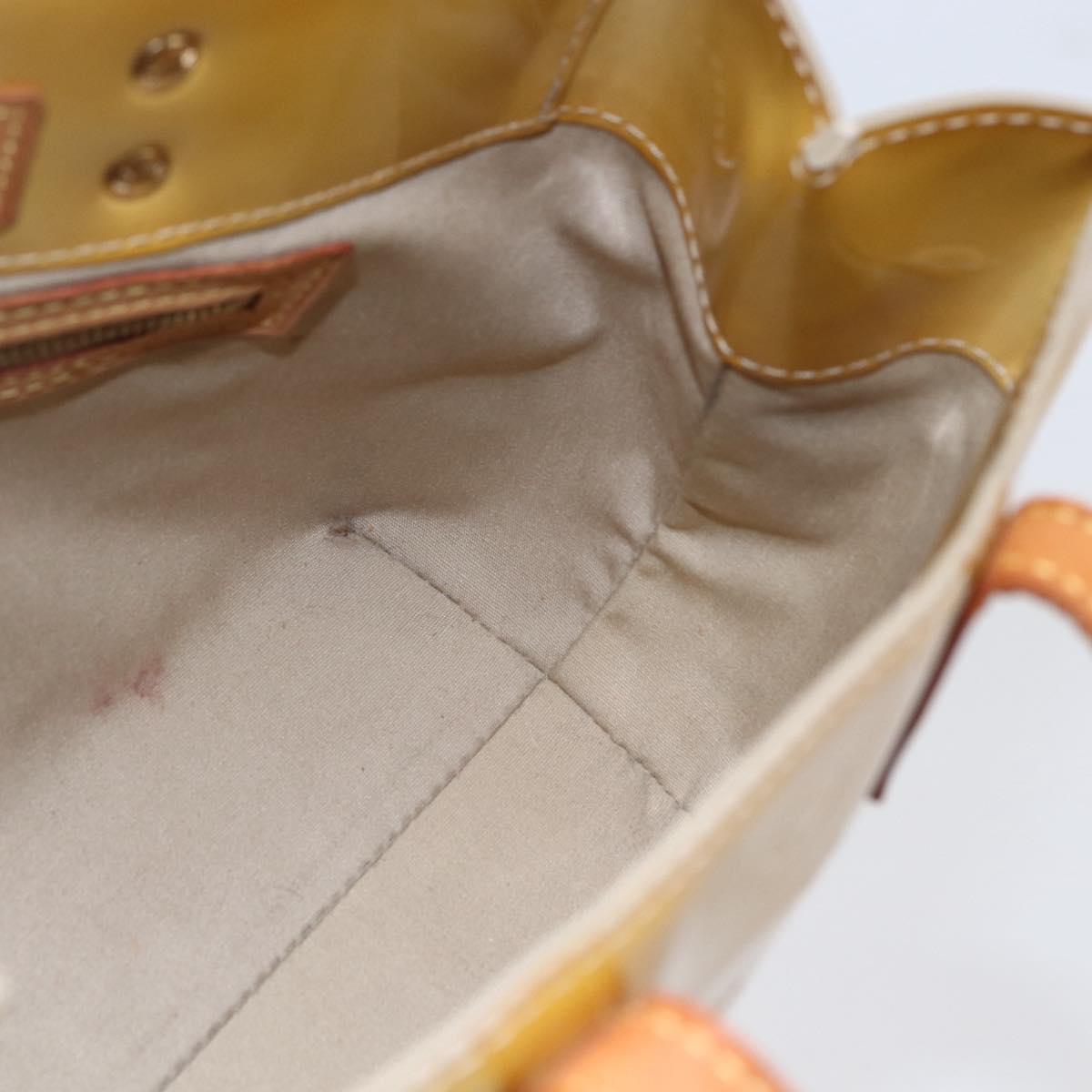 LOUIS VUITTON Monogram Vernis Reade PM Hand Bag Beige M91334 LV Auth BA6705