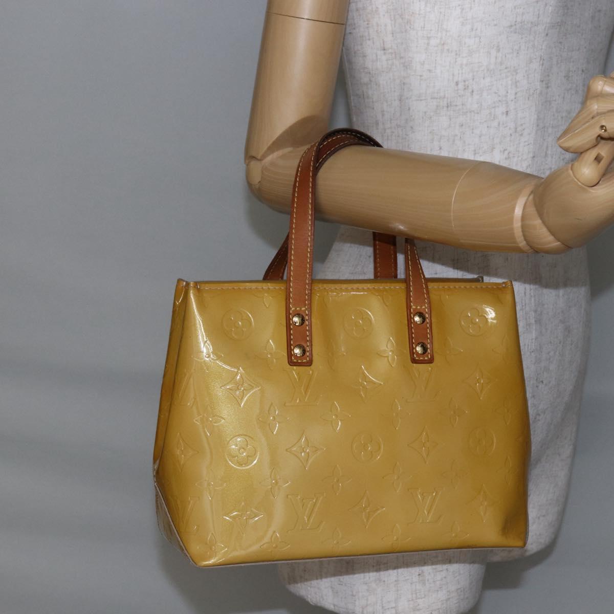 LOUIS VUITTON Monogram Vernis Reade PM Hand Bag Beige M91334 LV Auth BA6705