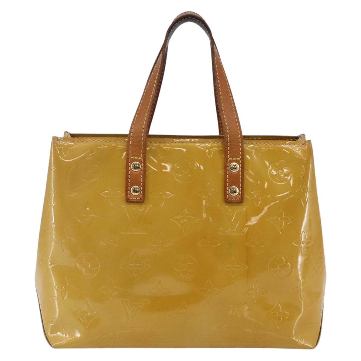 LOUIS VUITTON Monogram Vernis Reade PM Hand Bag Beige M91334 LV Auth BA6705
