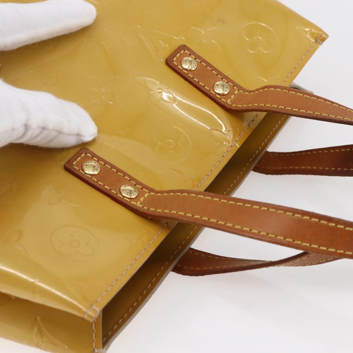 LOUIS VUITTON Monogram Vernis Reade PM Hand Bag Beige M91334 LV Auth BA6705