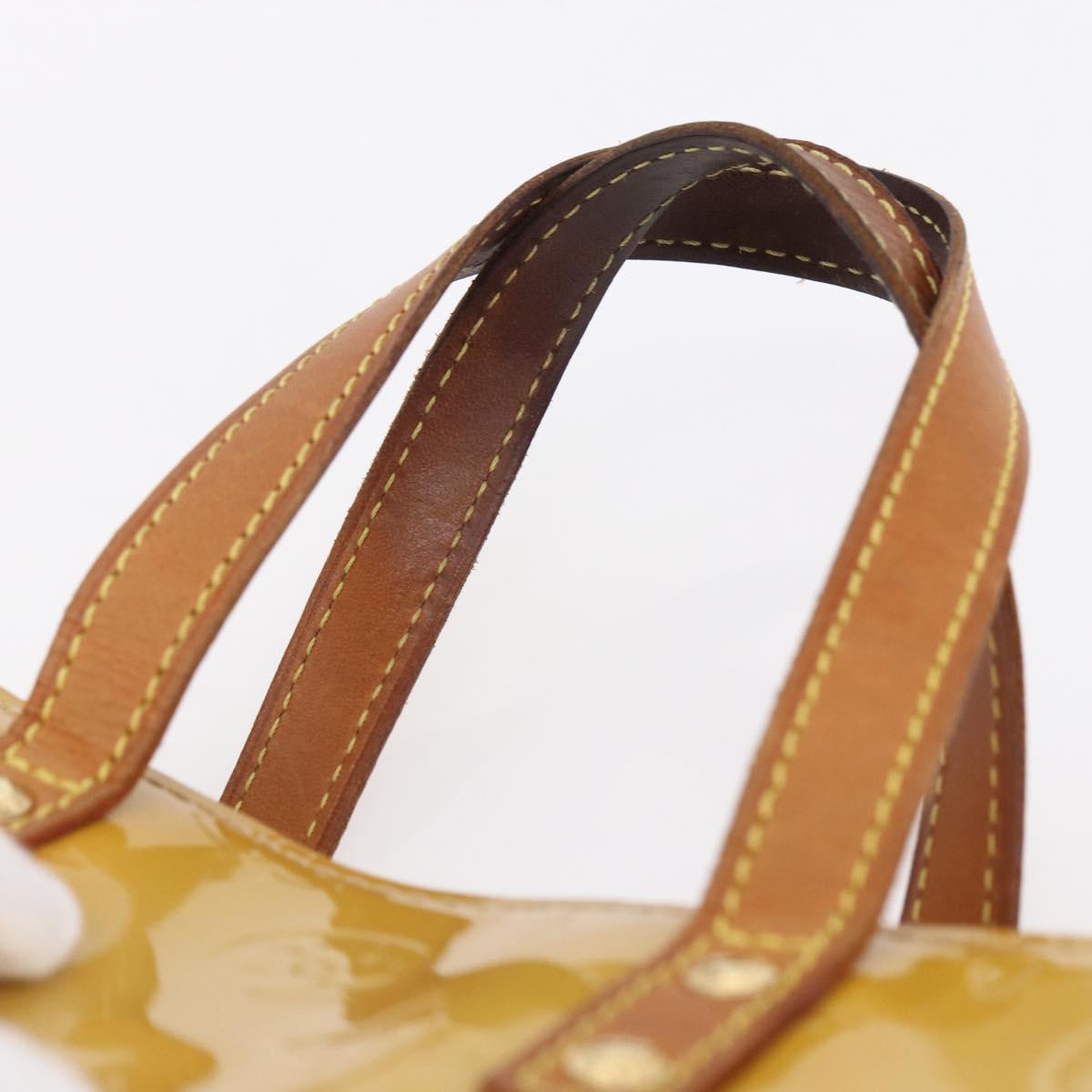 LOUIS VUITTON Monogram Vernis Reade PM Hand Bag Beige M91334 LV Auth BA6705