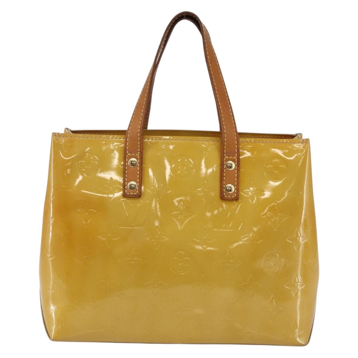 LOUIS VUITTON Monogram Vernis Reade PM Hand Bag Beige M91334 LV Auth BA6706