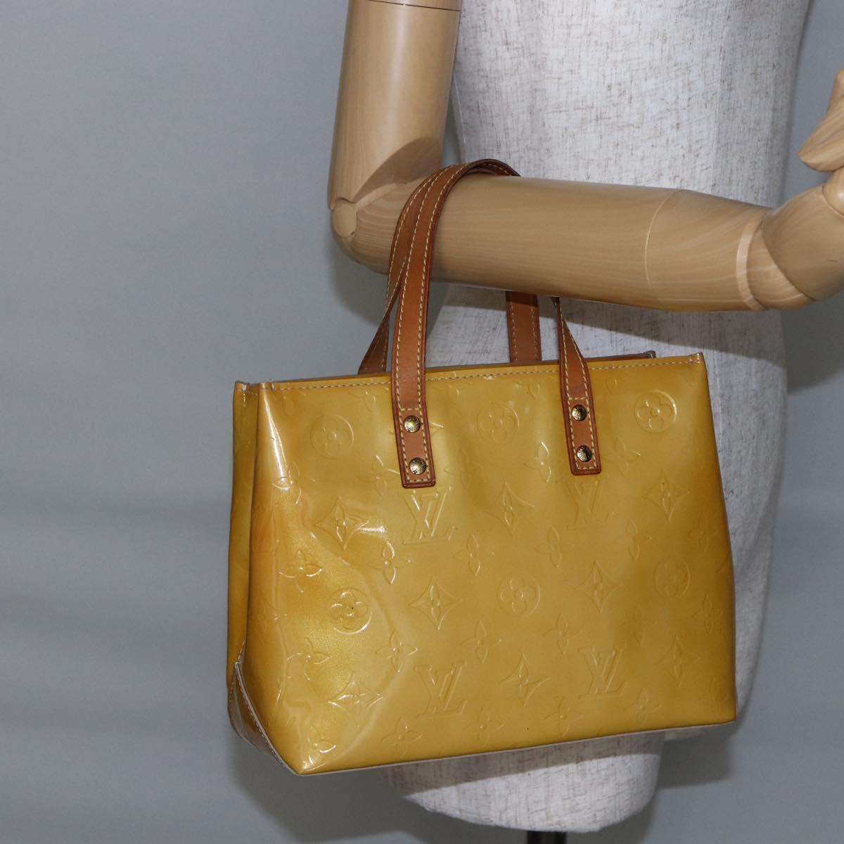 LOUIS VUITTON Monogram Vernis Reade PM Hand Bag Beige M91334 LV Auth BA6706