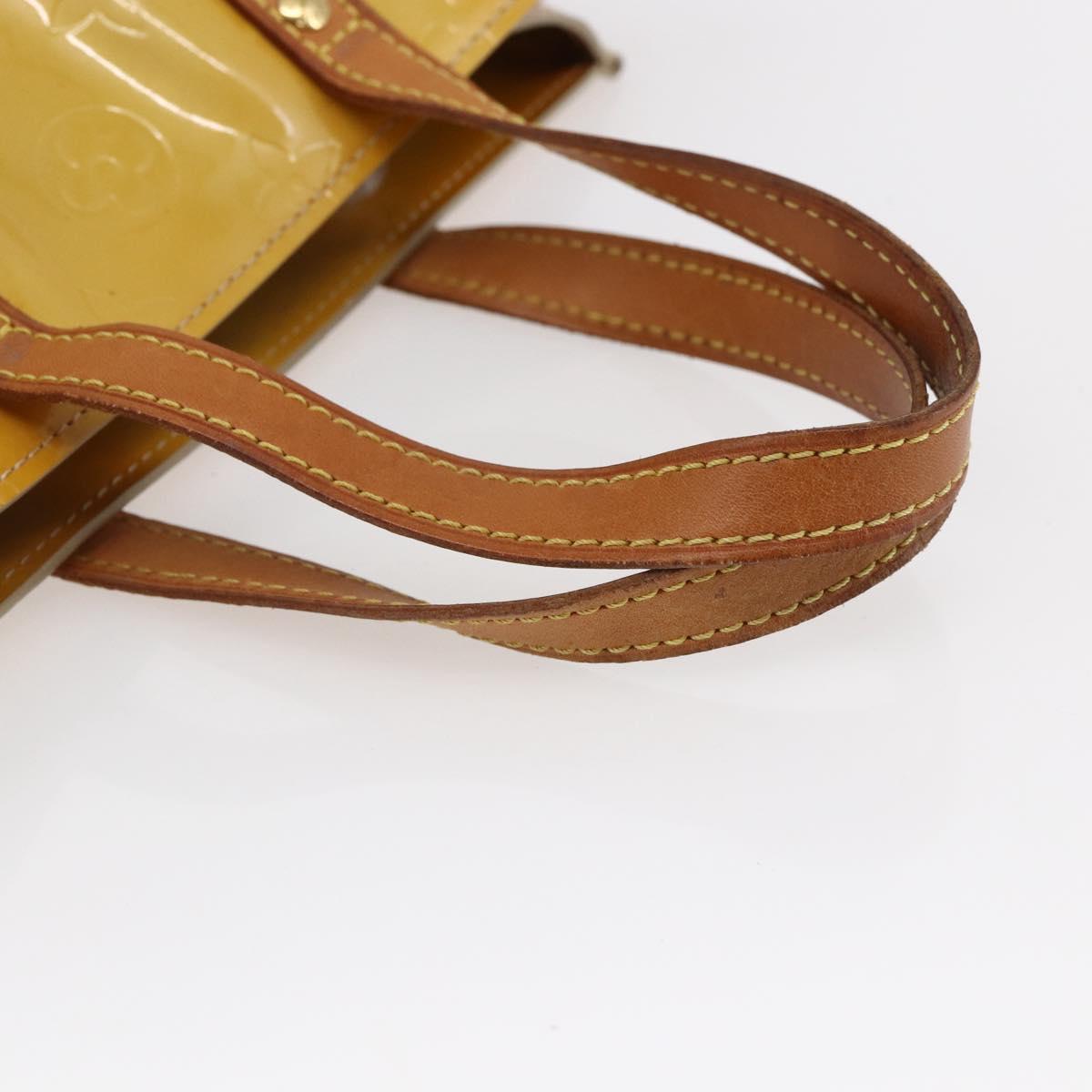 LOUIS VUITTON Monogram Vernis Reade PM Hand Bag Beige M91334 LV Auth BA6706