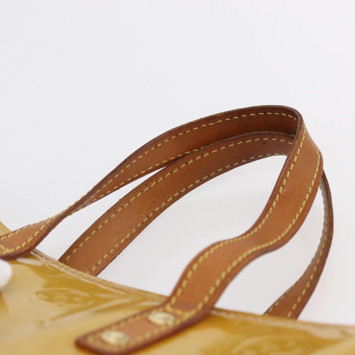 LOUIS VUITTON Monogram Vernis Reade PM Hand Bag Beige M91334 LV Auth BA6706