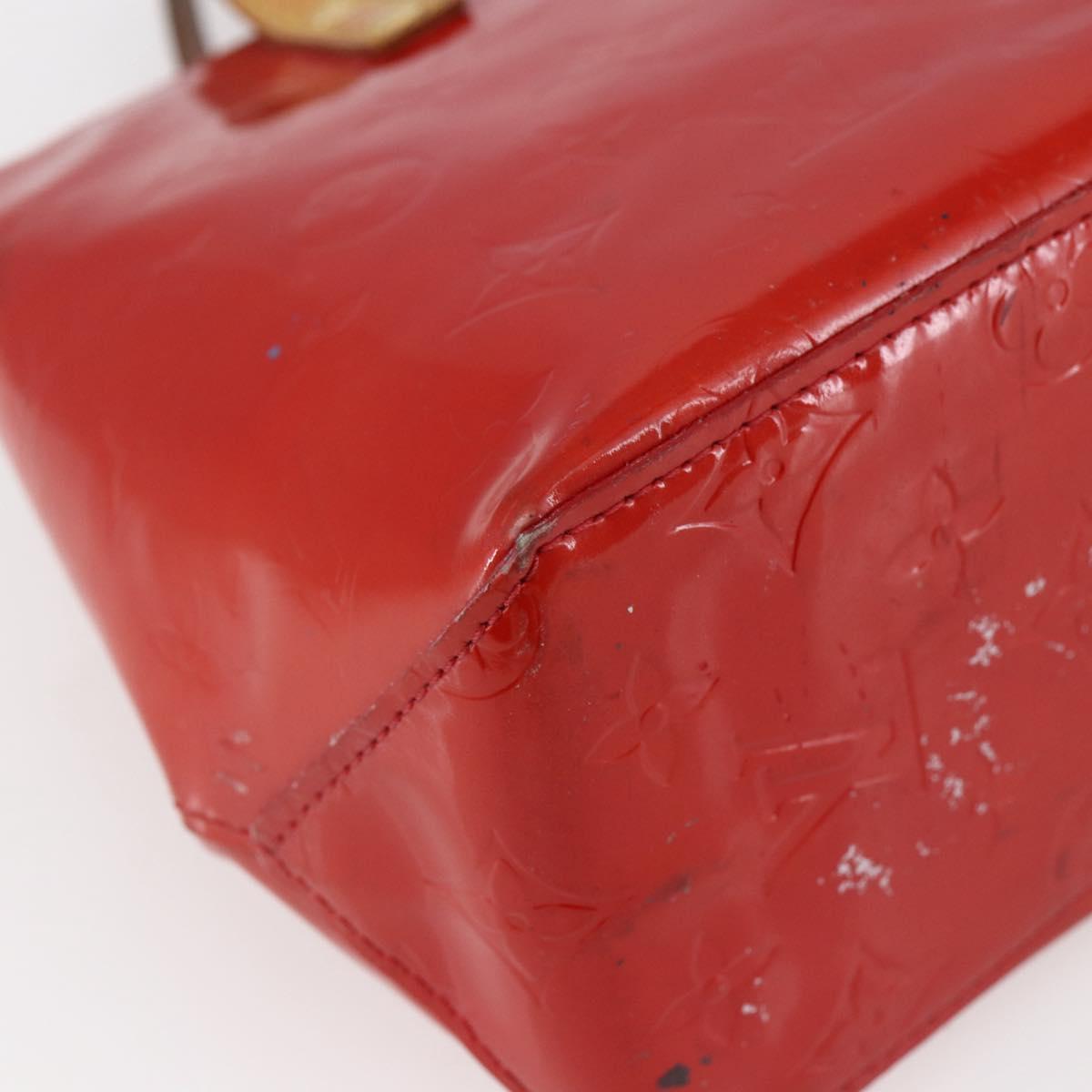 LOUIS VUITTON Monogram Vernis Reade PM Hand Bag Red Rouge M91088 LV Auth BA6708