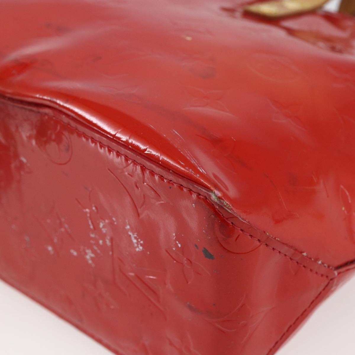 LOUIS VUITTON Monogram Vernis Reade PM Hand Bag Red Rouge M91088 LV Auth BA6708