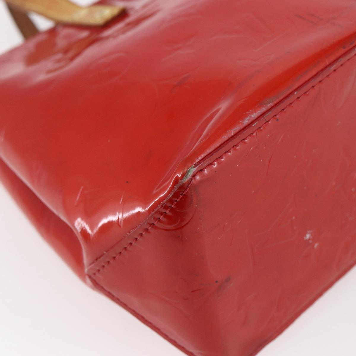 LOUIS VUITTON Monogram Vernis Reade PM Hand Bag Red Rouge M91088 LV Auth BA6708