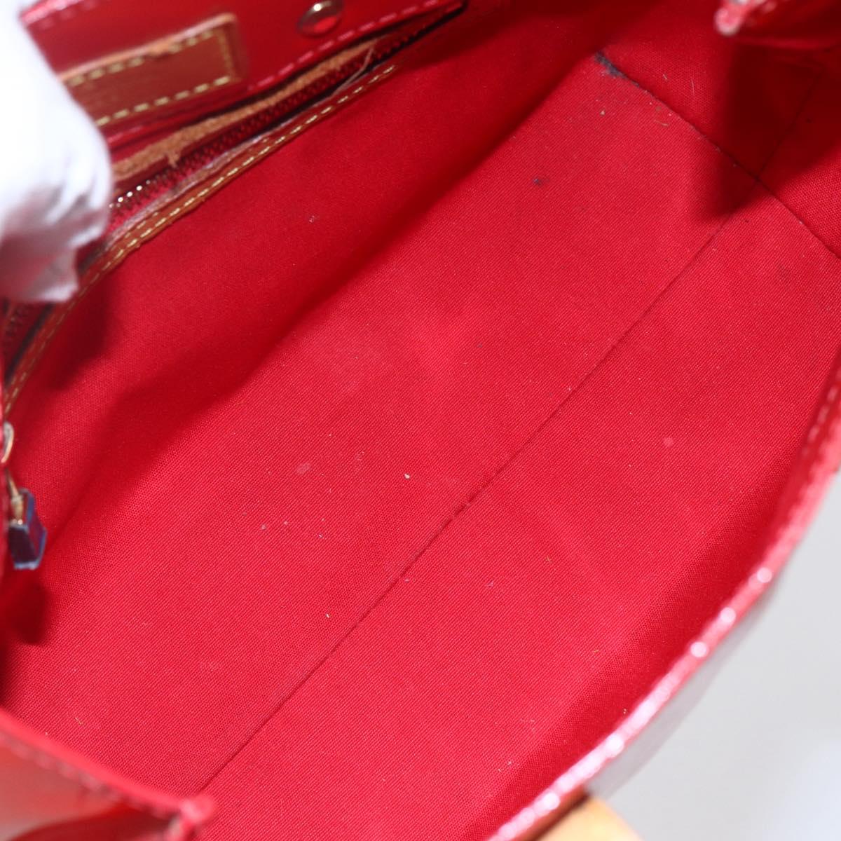 LOUIS VUITTON Monogram Vernis Reade PM Hand Bag Red Rouge M91088 LV Auth BA6708