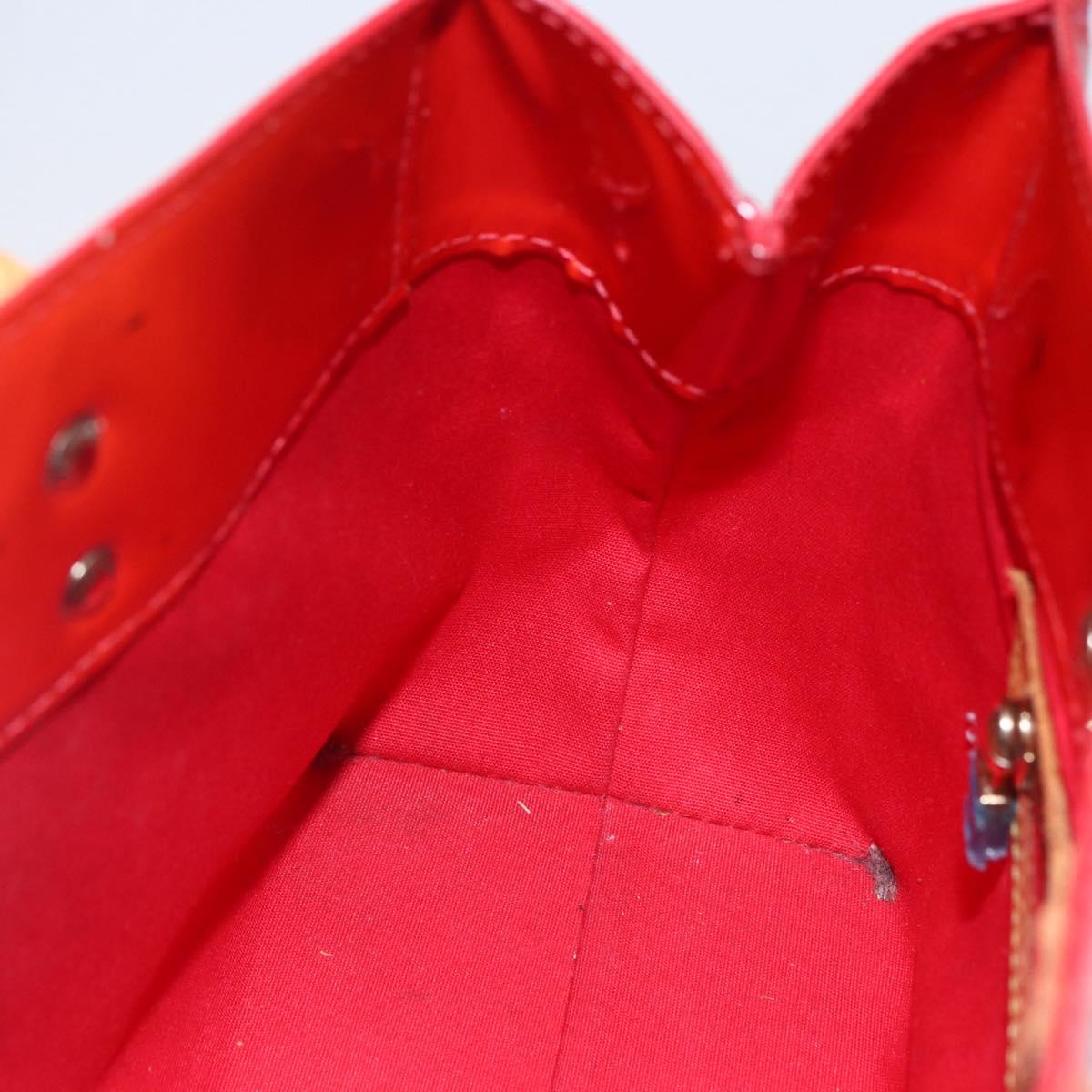 LOUIS VUITTON Monogram Vernis Reade PM Hand Bag Red Rouge M91088 LV Auth BA6708