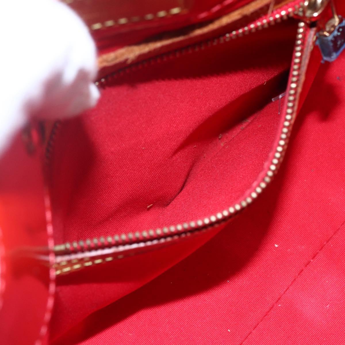 LOUIS VUITTON Monogram Vernis Reade PM Hand Bag Red Rouge M91088 LV Auth BA6708
