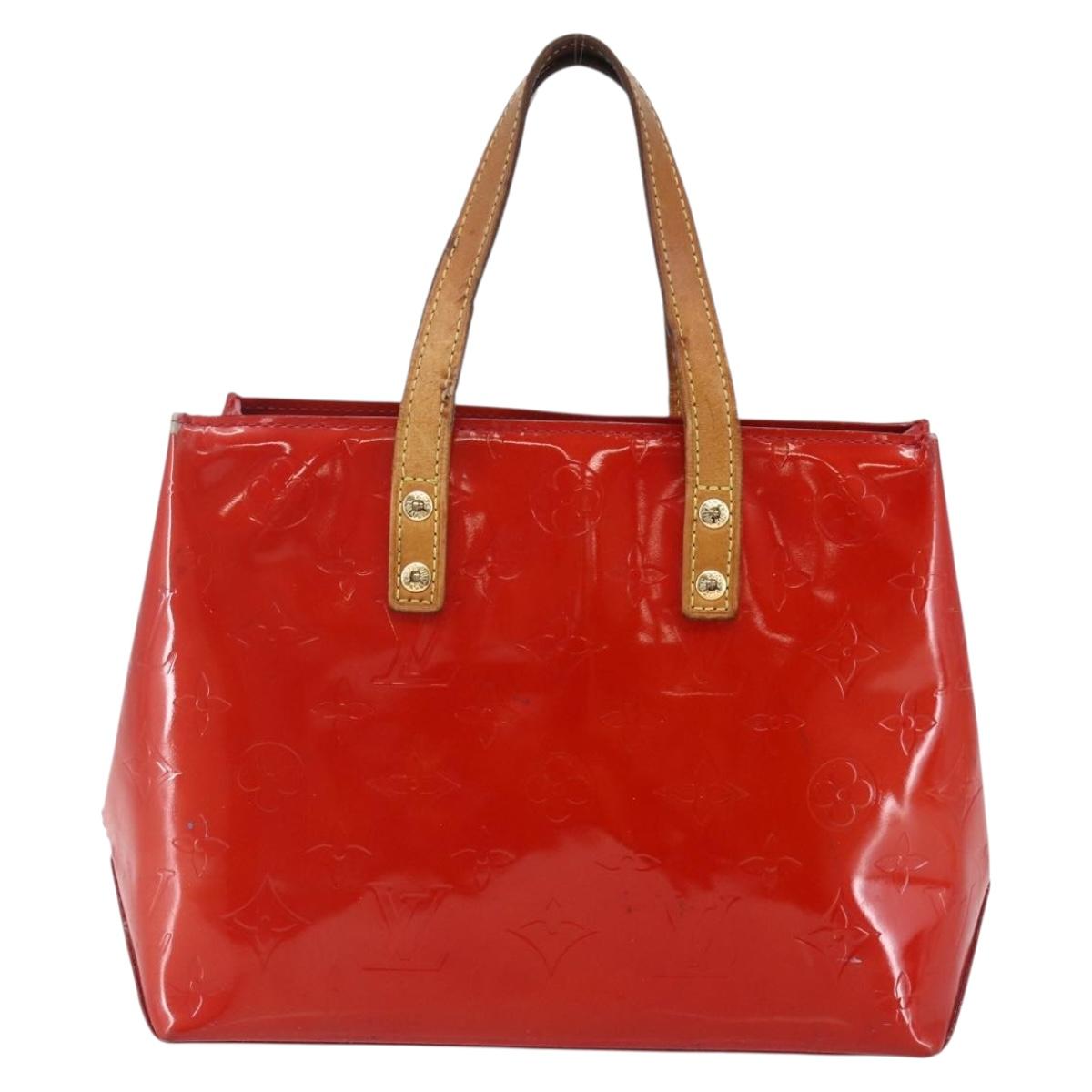 LOUIS VUITTON Monogram Vernis Reade PM Hand Bag Red Rouge M91088 LV Auth BA6708