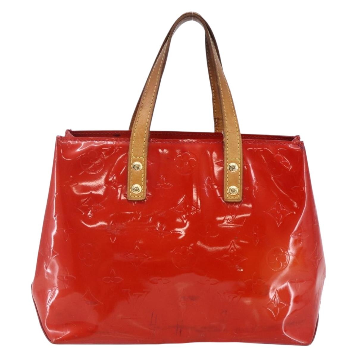 LOUIS VUITTON Monogram Vernis Reade PM Hand Bag Red Rouge M91088 LV Auth BA6708