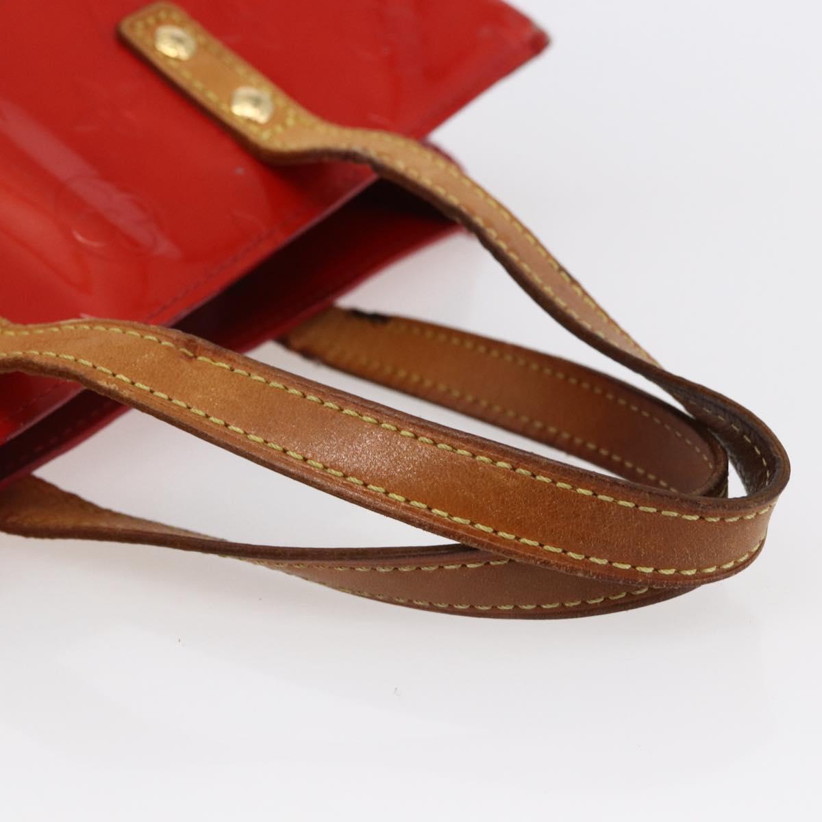 LOUIS VUITTON Monogram Vernis Reade PM Hand Bag Red Rouge M91088 LV Auth BA6708