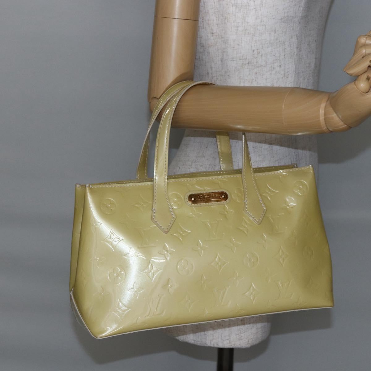 LOUIS VUITTON Monogram Vernis Wilshire PM Hand Bag Broncorail M91452 Auth BA6711