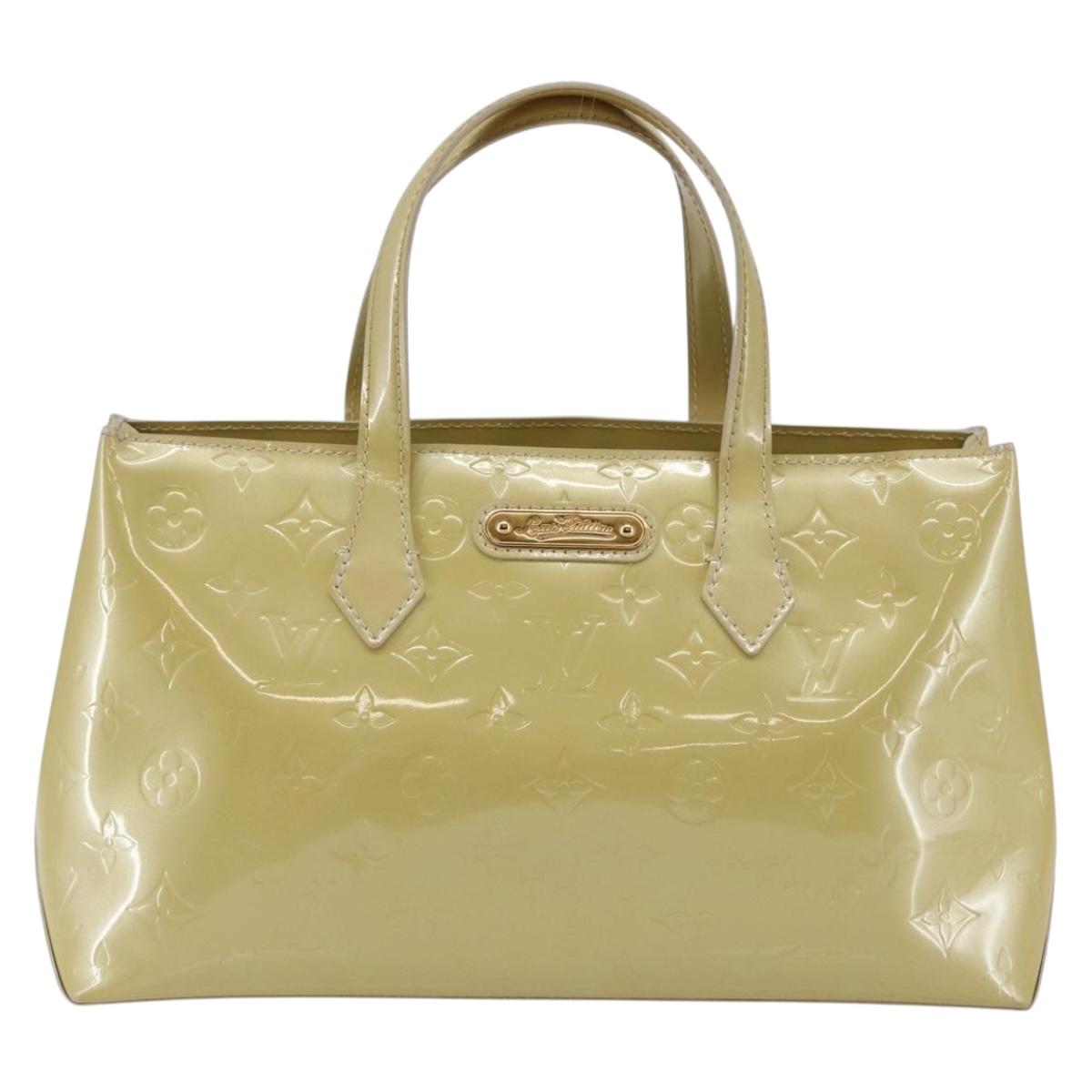 LOUIS VUITTON Monogram Vernis Wilshire PM Hand Bag Broncorail M91452 Auth BA6711