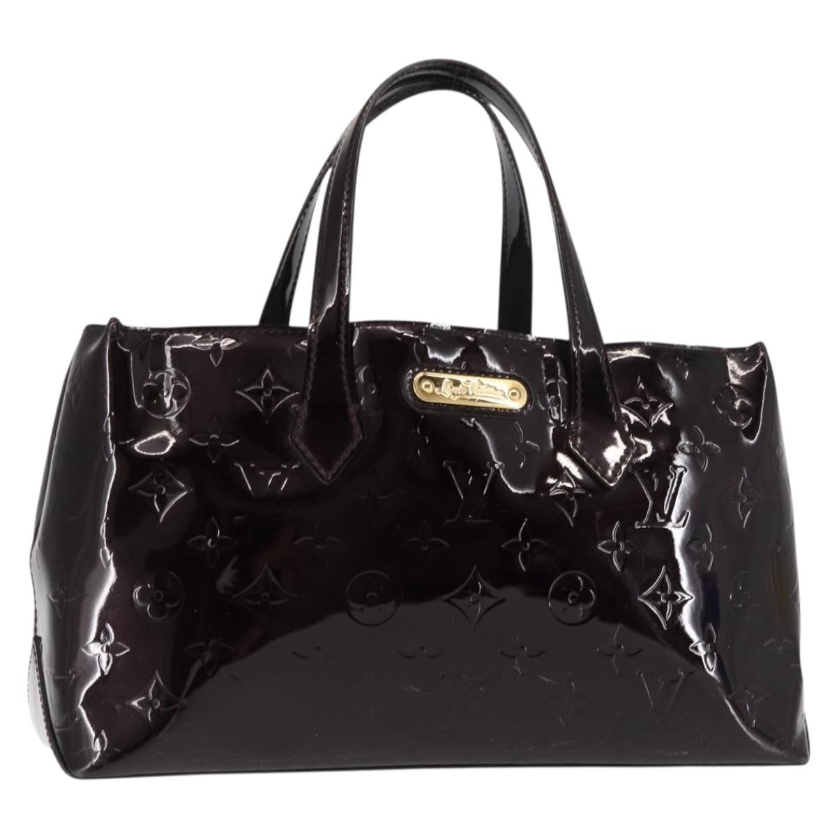 LOUIS VUITTON Monogram Vernis Wilshire PM Hand Bag Amarante M93641 Auth BA6712