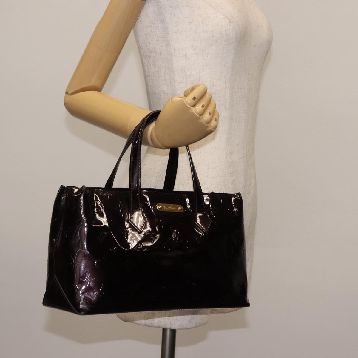 LOUIS VUITTON Monogram Vernis Wilshire PM Hand Bag Amarante M93641 Auth BA6712