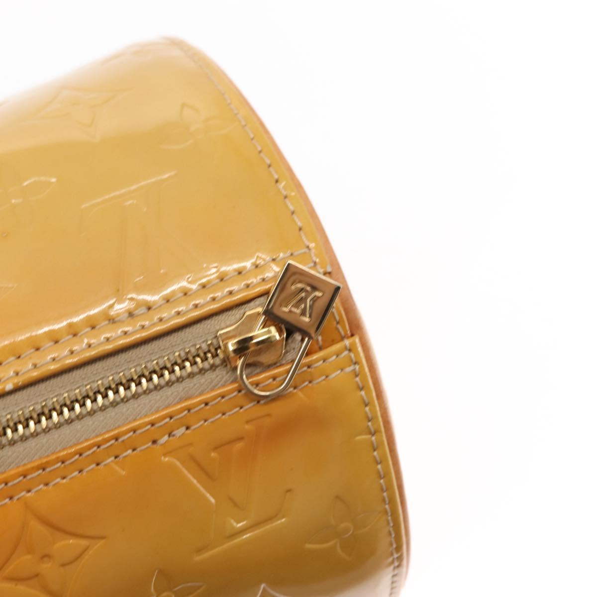 LOUIS VUITTON Monogram Vernis Bedford Hand Bag Beige M91006 LV Auth BA6713
