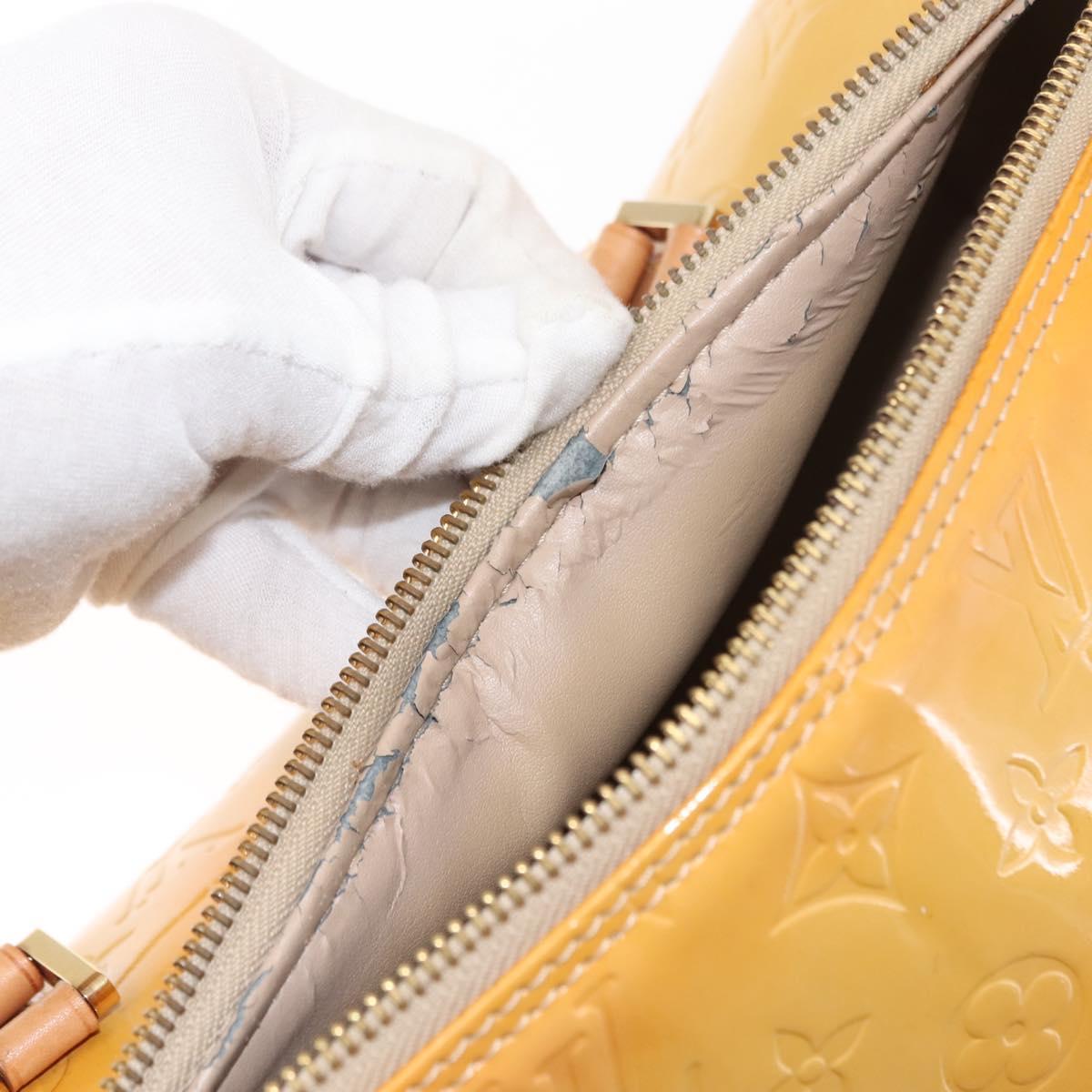 LOUIS VUITTON Monogram Vernis Bedford Hand Bag Beige M91006 LV Auth BA6713