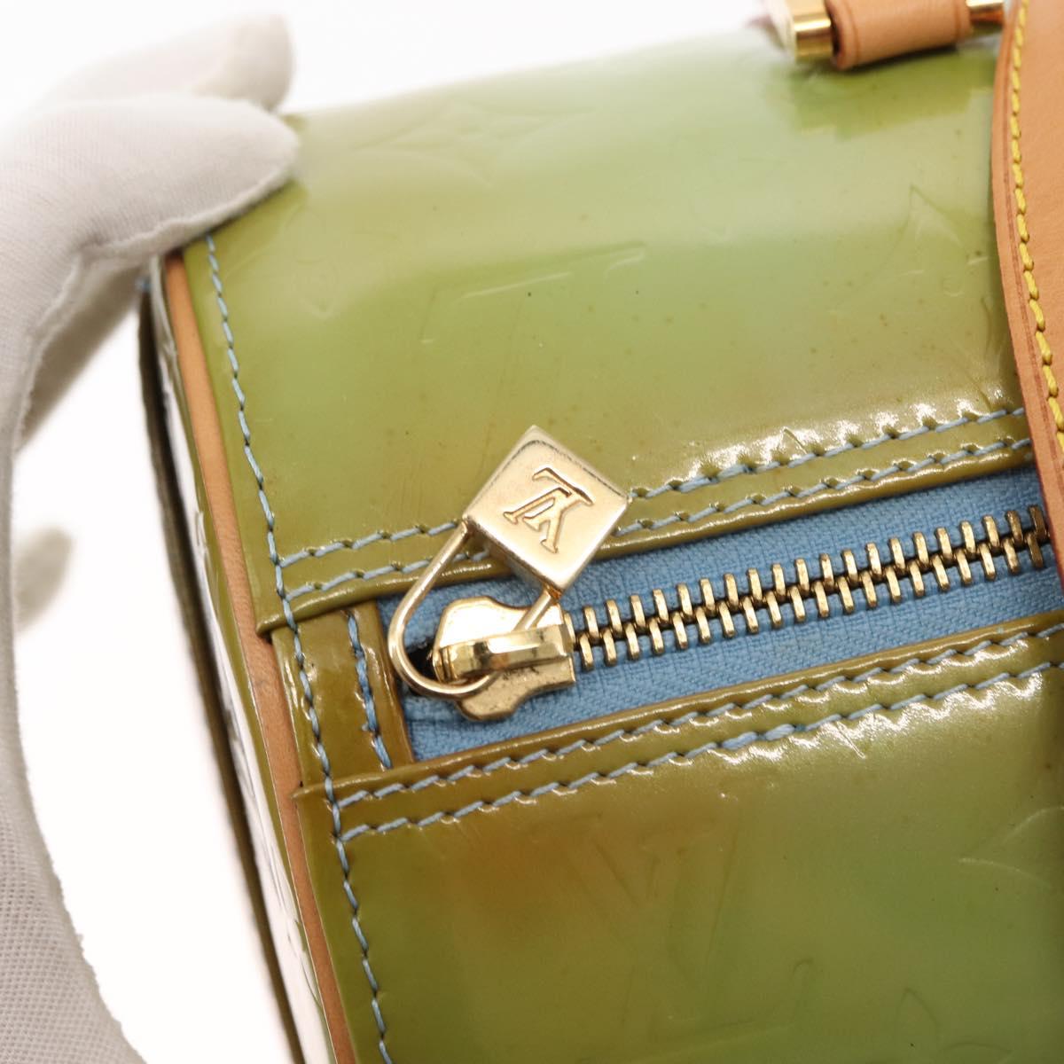 LOUIS VUITTON Monogram Vernis Bedford Hand Bag Baby Blue M91007 LV Auth BA6714
