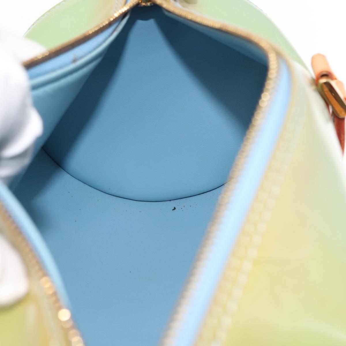 LOUIS VUITTON Monogram Vernis Bedford Hand Bag Baby Blue M91007 LV Auth BA6714