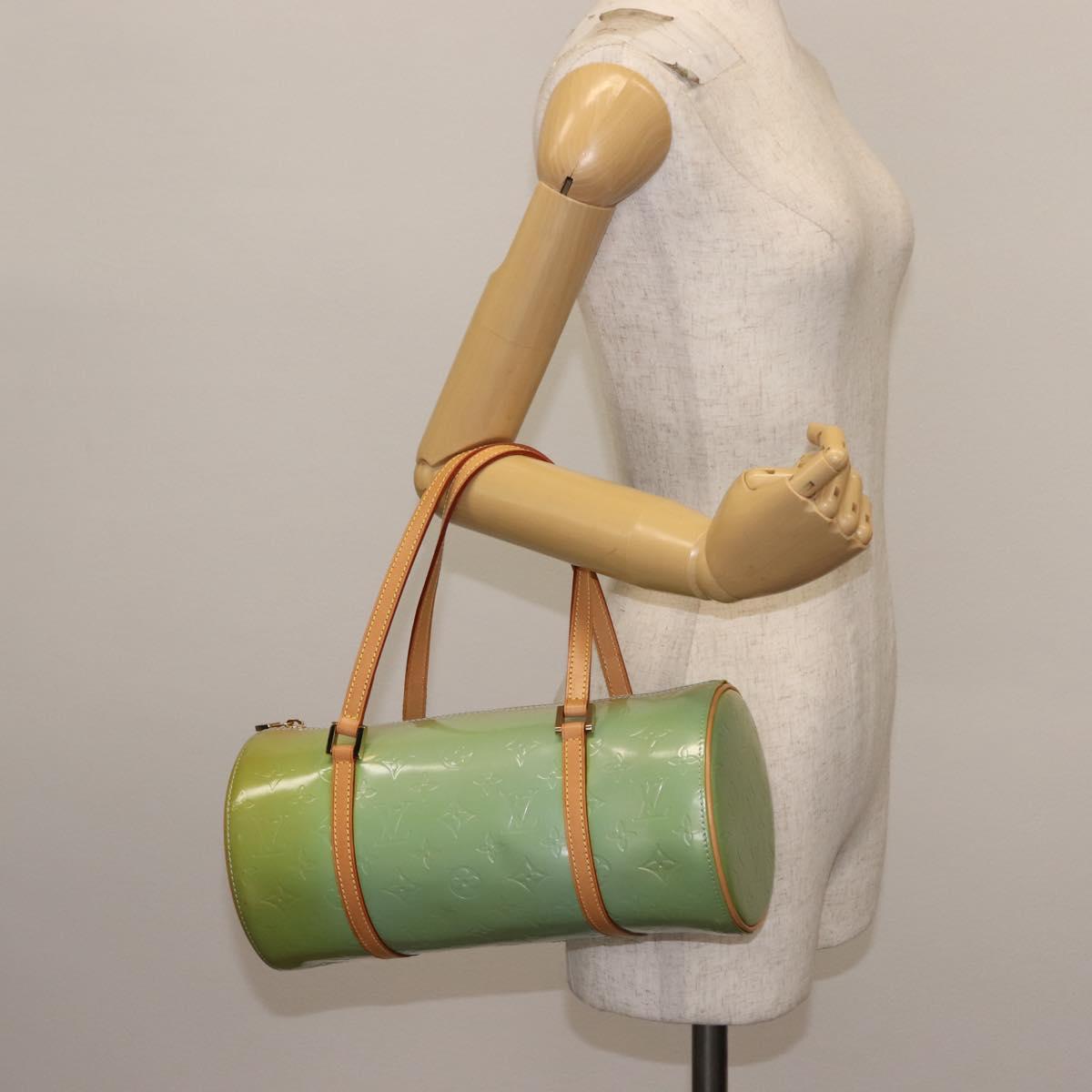 LOUIS VUITTON Monogram Vernis Bedford Hand Bag Baby Blue M91007 LV Auth BA6714