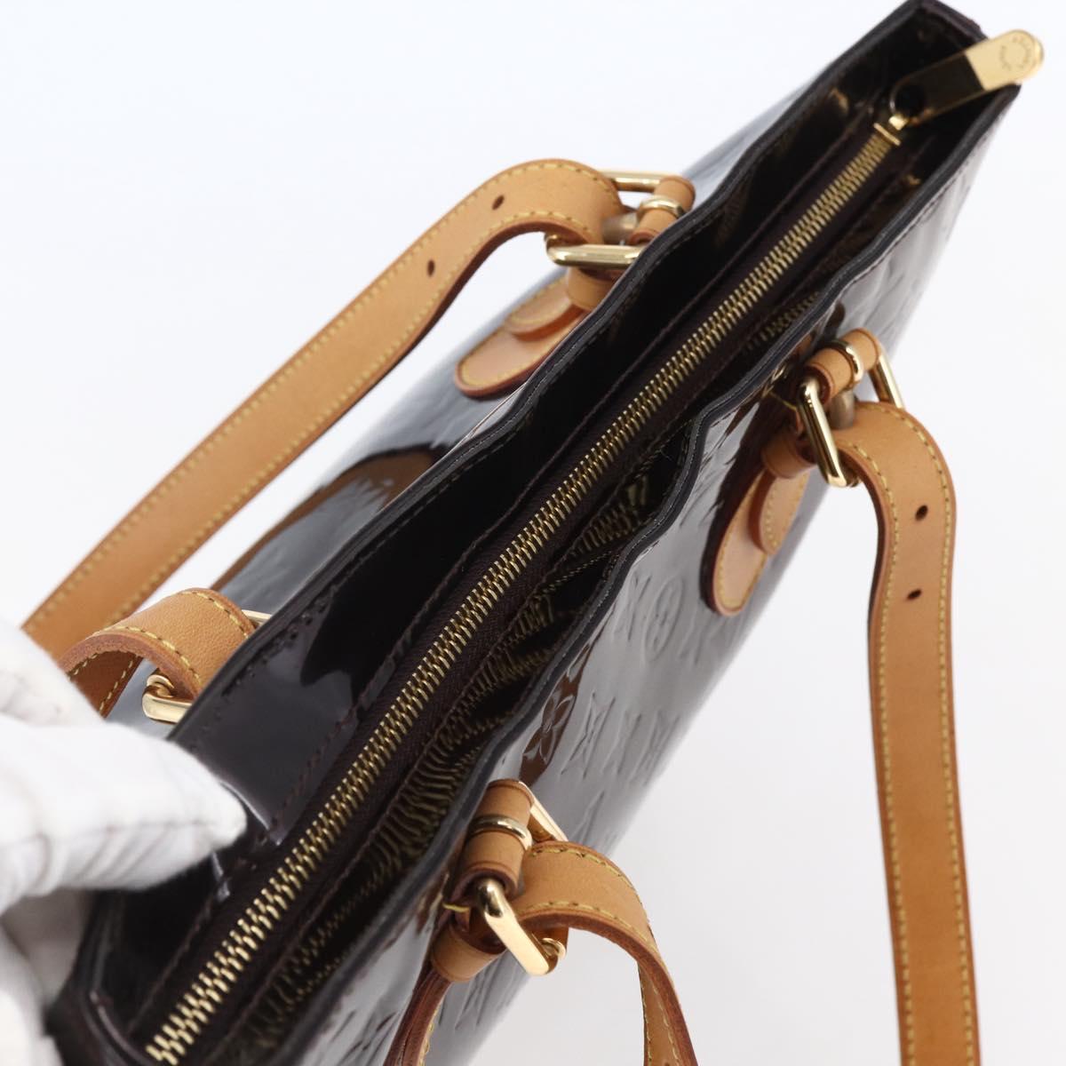 LOUIS VUITTON Monogram Vernis Brentwood Tote Bag Amarante M91994 LV Auth BA6715