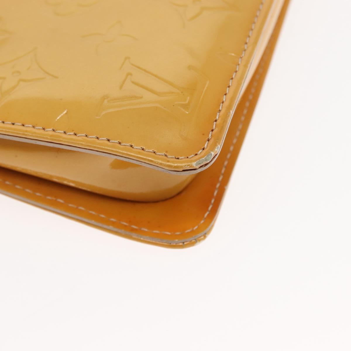 LOUIS VUITTON Monogram Vernis Lexington Pouch Beige M91010 LV Auth BA6717