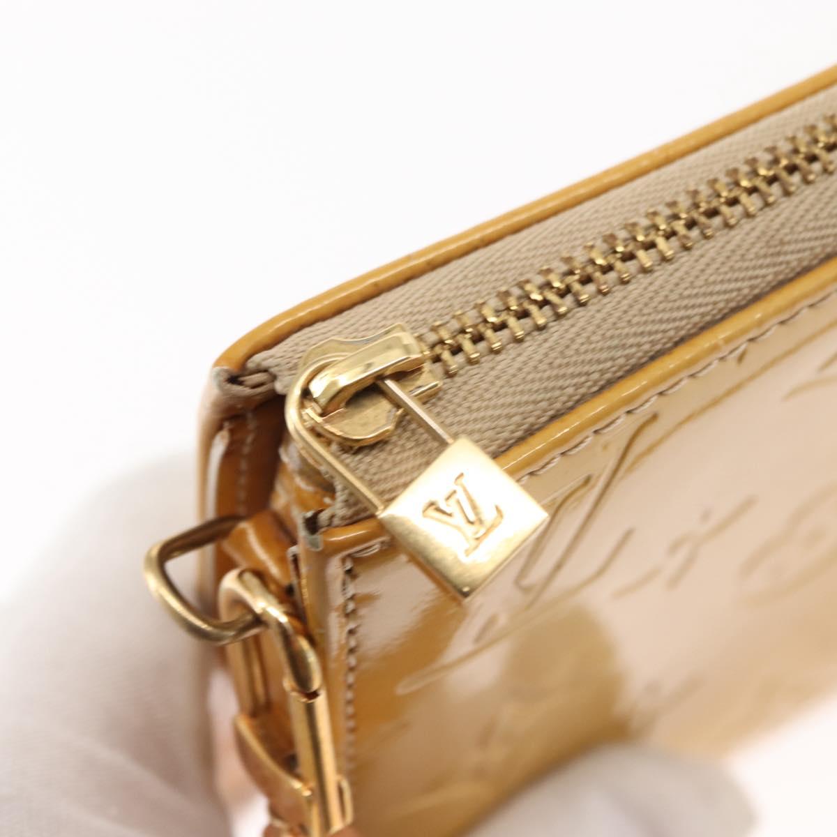 LOUIS VUITTON Monogram Vernis Lexington Pouch Beige M91010 LV Auth BA6717