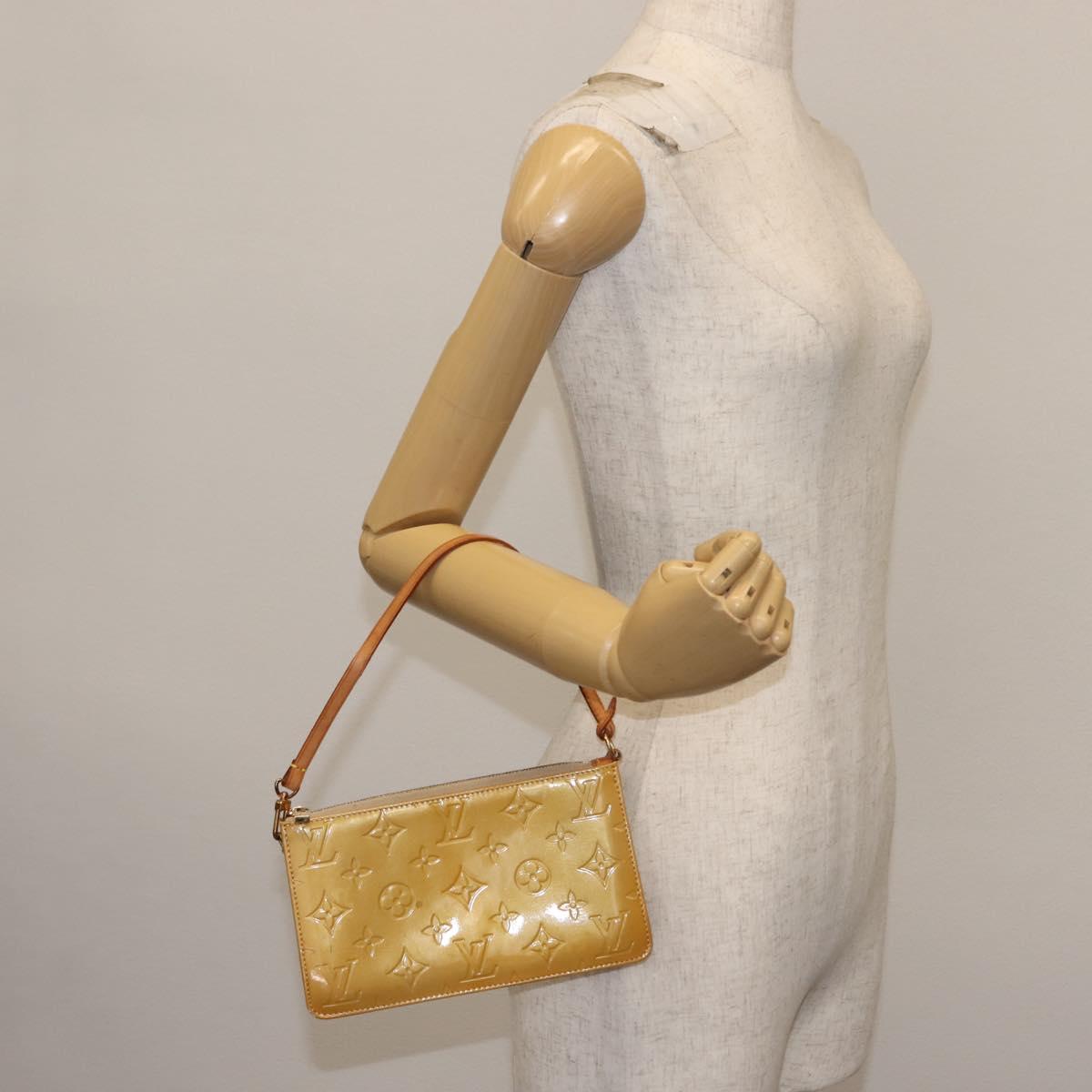 LOUIS VUITTON Monogram Vernis Lexington Pouch Beige M91010 LV Auth BA6717