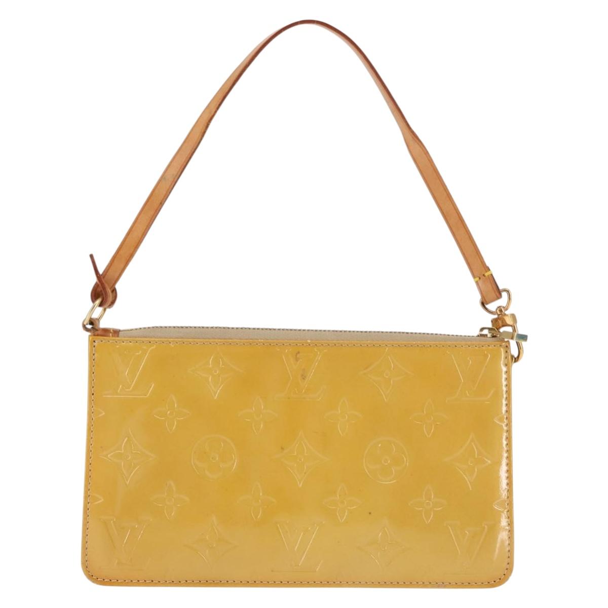 LOUIS VUITTON Monogram Vernis Lexington Pouch Beige M91010 LV Auth BA6717