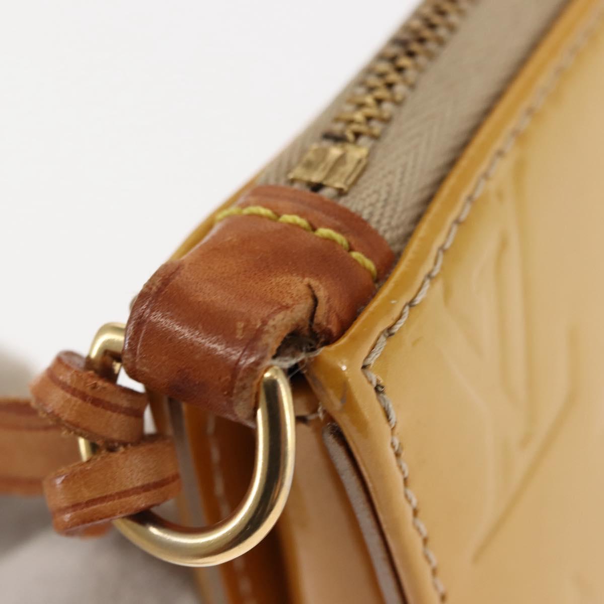 LOUIS VUITTON Monogram Vernis Lexington Pouch Beige M91010 LV Auth BA6717