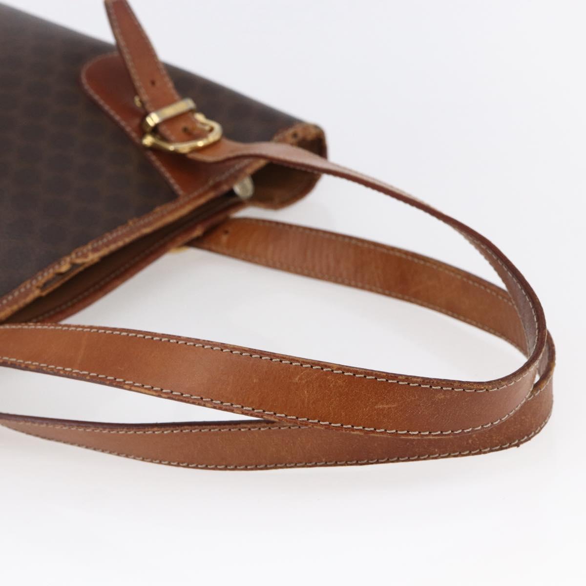CELINE Macadam Canvas Tote Bag PVC Leather Brown Auth BA6719