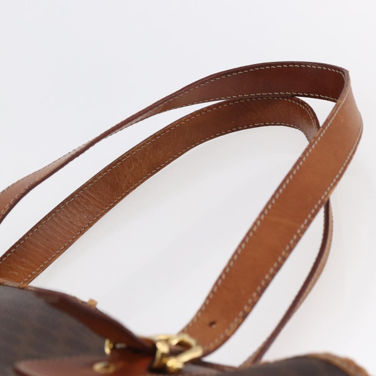 CELINE Macadam Canvas Tote Bag PVC Leather Brown Auth BA6719