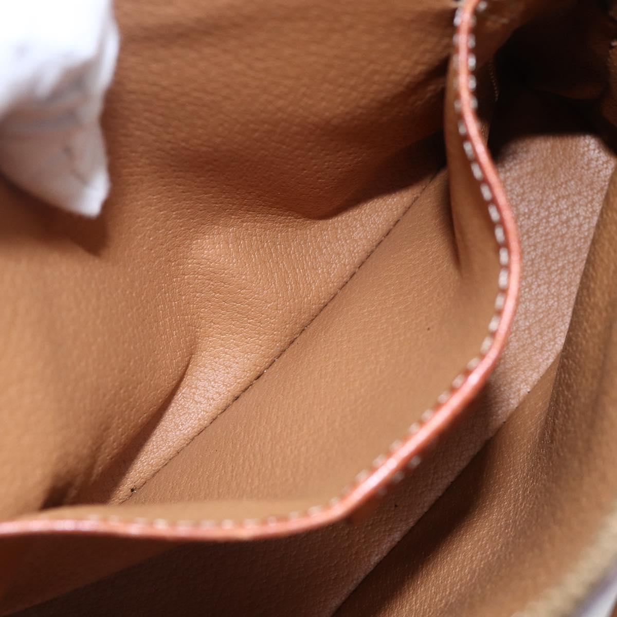 CELINE Macadam Canvas Hand Bag PVC Leather 2way Brown Auth BA6720