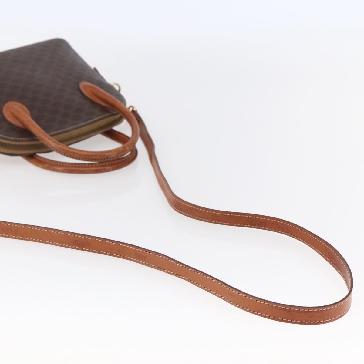 CELINE Macadam Canvas Hand Bag PVC Leather 2way Brown Auth BA6720