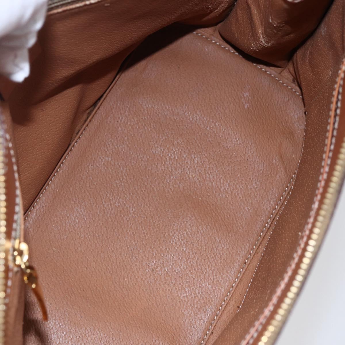 CELINE Macadam Canvas Hand Bag PVC Leather Brown Auth BA6721