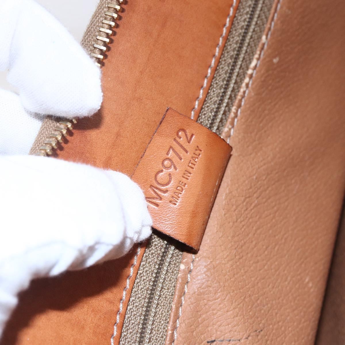 CELINE Macadam Canvas Hand Bag PVC Leather Brown Auth BA6721