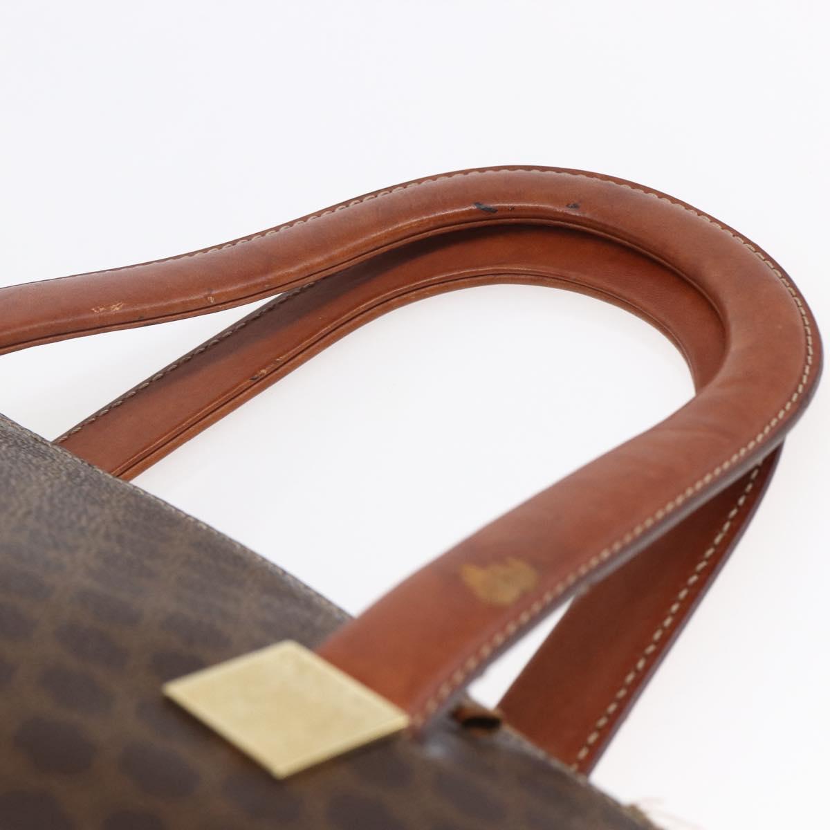 CELINE Macadam Canvas Hand Bag PVC Leather Brown Auth BA6721