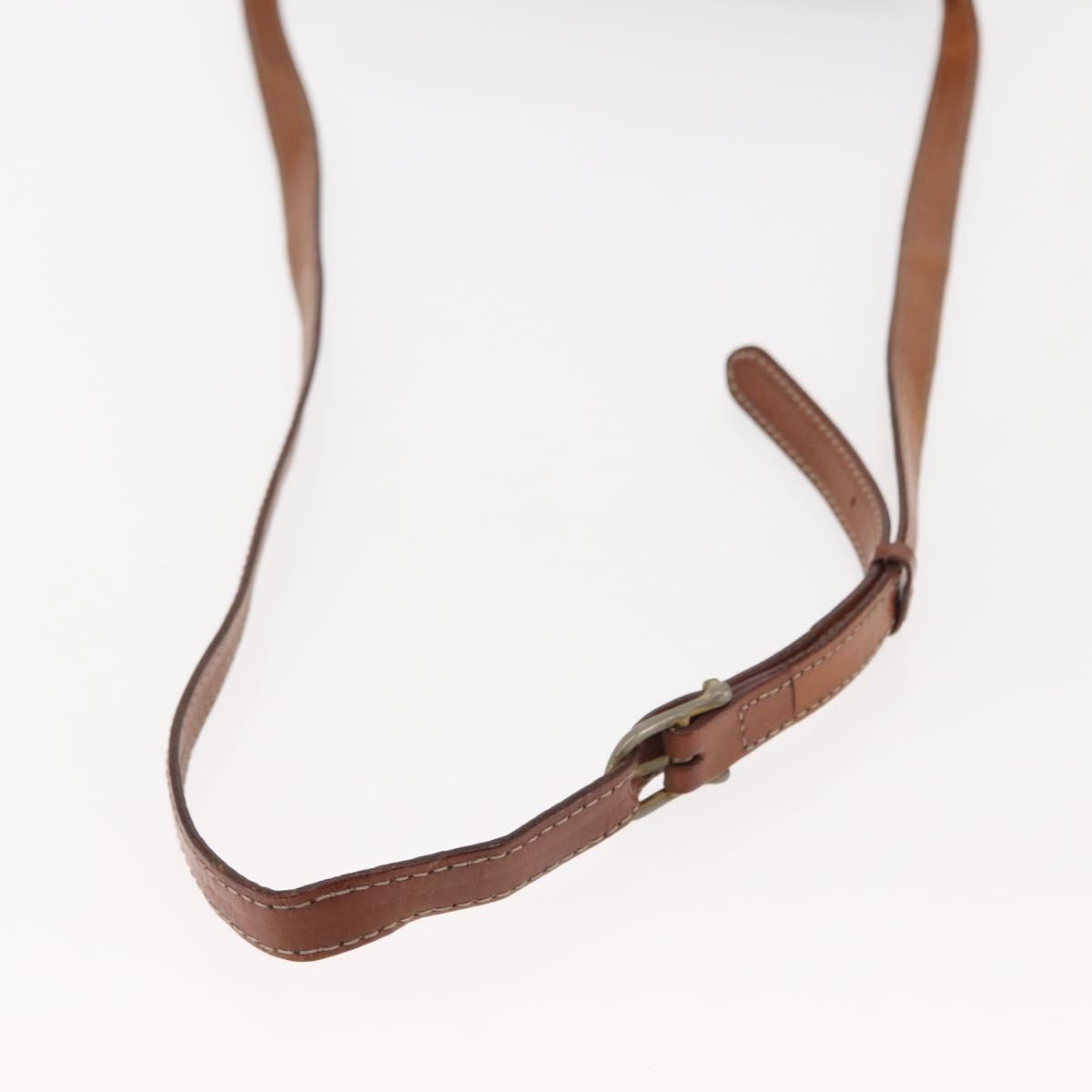 CELINE Macadam Canvas Shoulder Bag PVC Leather Brown Gold Auth BA6722