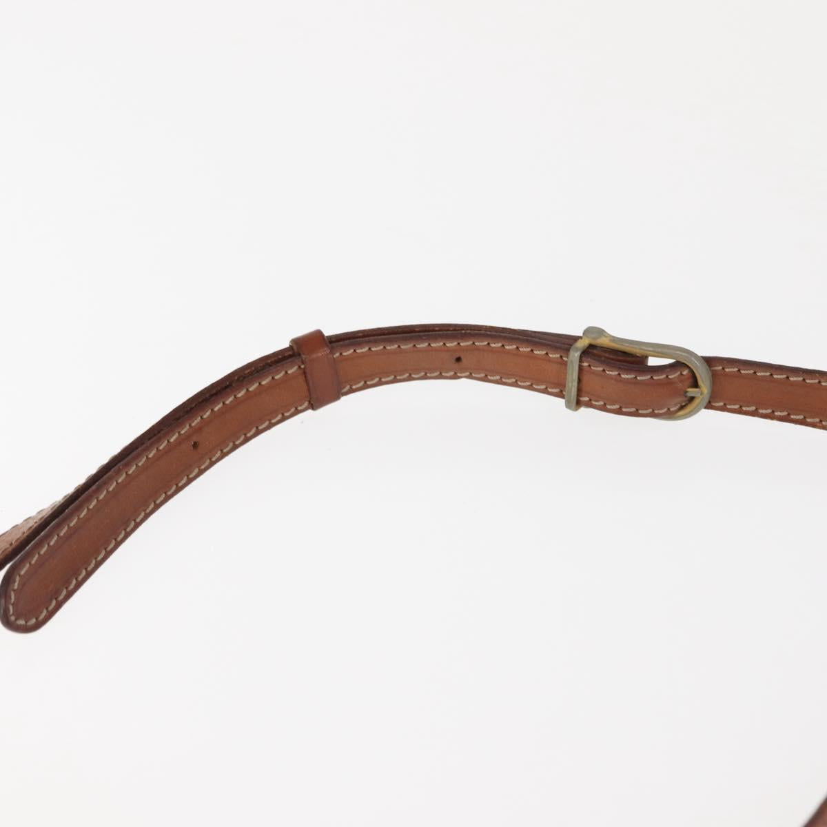 CELINE Macadam Canvas Shoulder Bag PVC Leather Brown Gold Auth BA6722