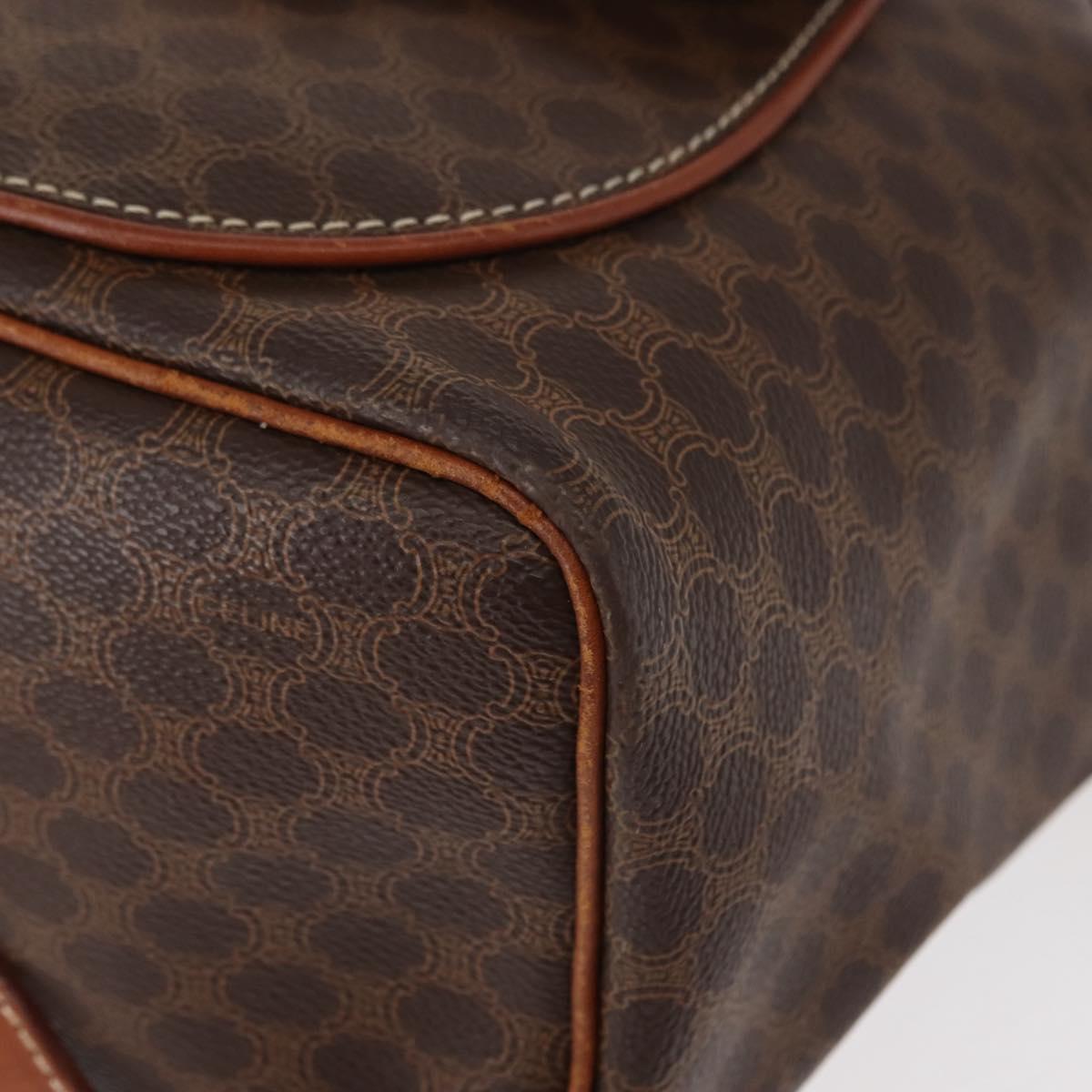CELINE Macadam Canvas Backpack PVC Leather Brown Auth BA6723