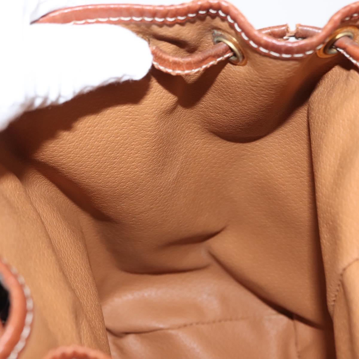 CELINE Macadam Canvas Backpack PVC Leather Brown Auth BA6723