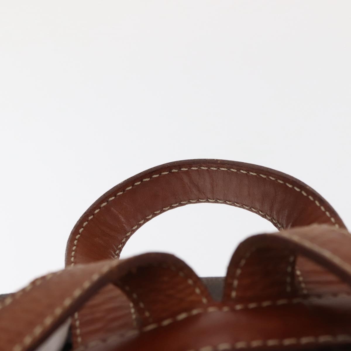 CELINE Macadam Canvas Backpack PVC Leather Brown Auth BA6723