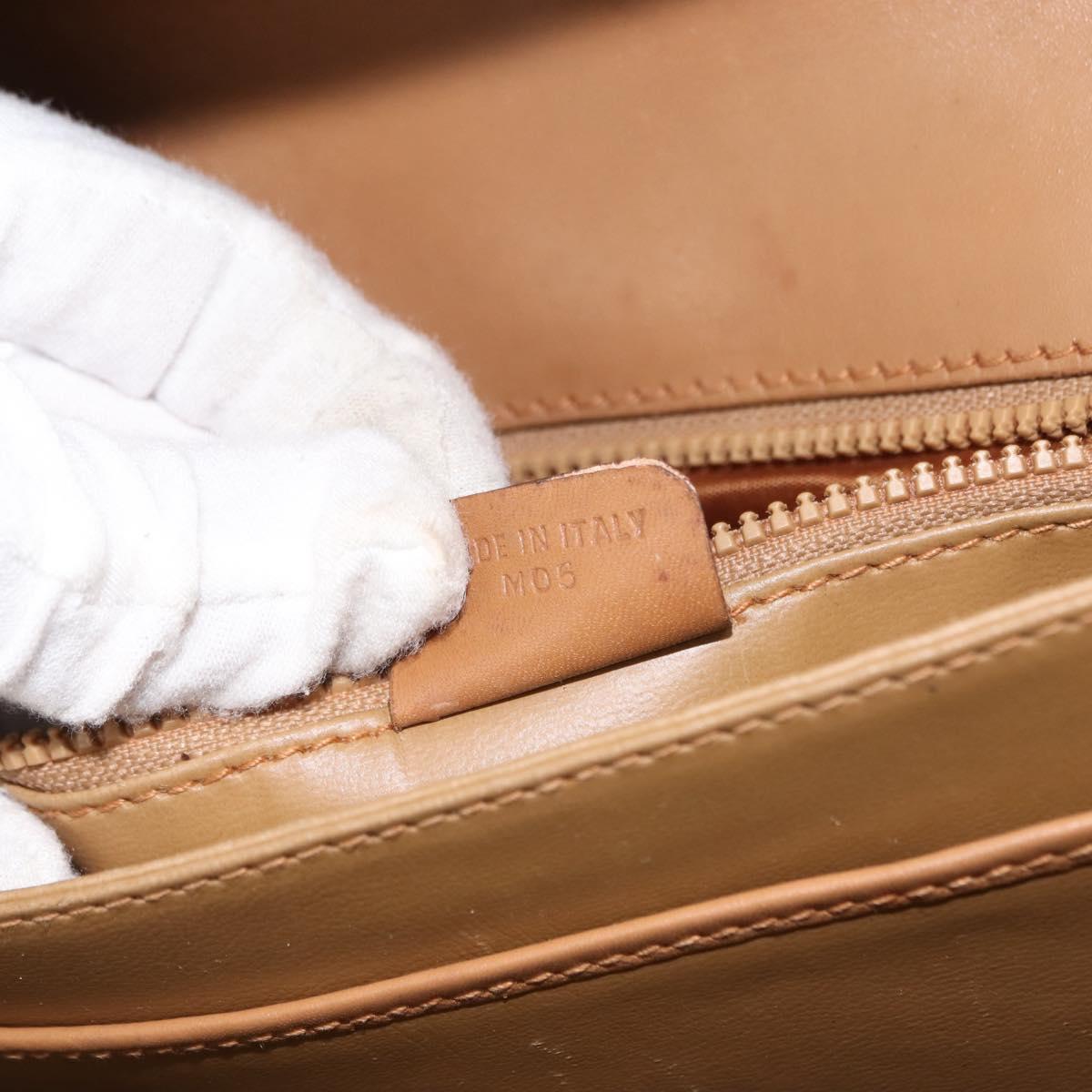 CELINE Macadam Canvas Shoulder Bag PVC Beige Gold Auth BA6724