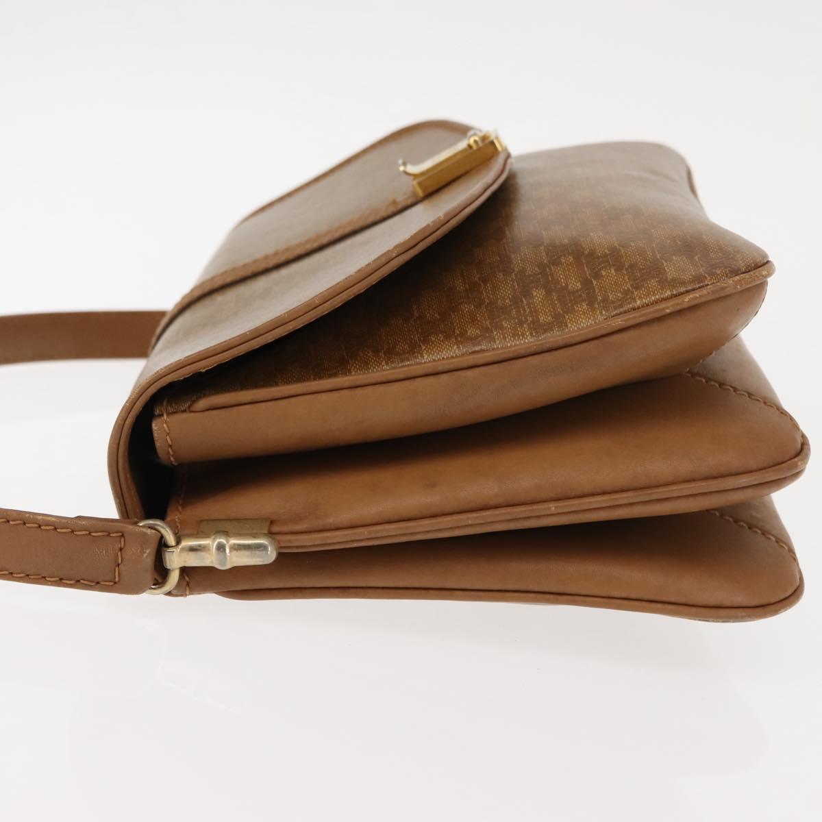 CELINE Macadam Canvas Shoulder Bag PVC Beige Gold Auth BA6724