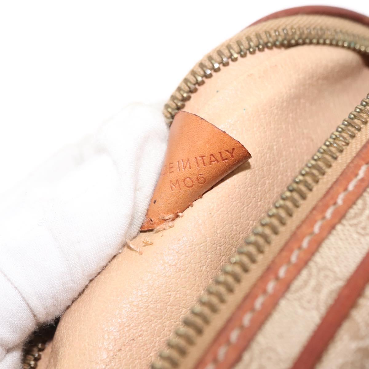 CELINE Macadam Canvas Shoulder Bag PVC Beige Gold Auth BA6725