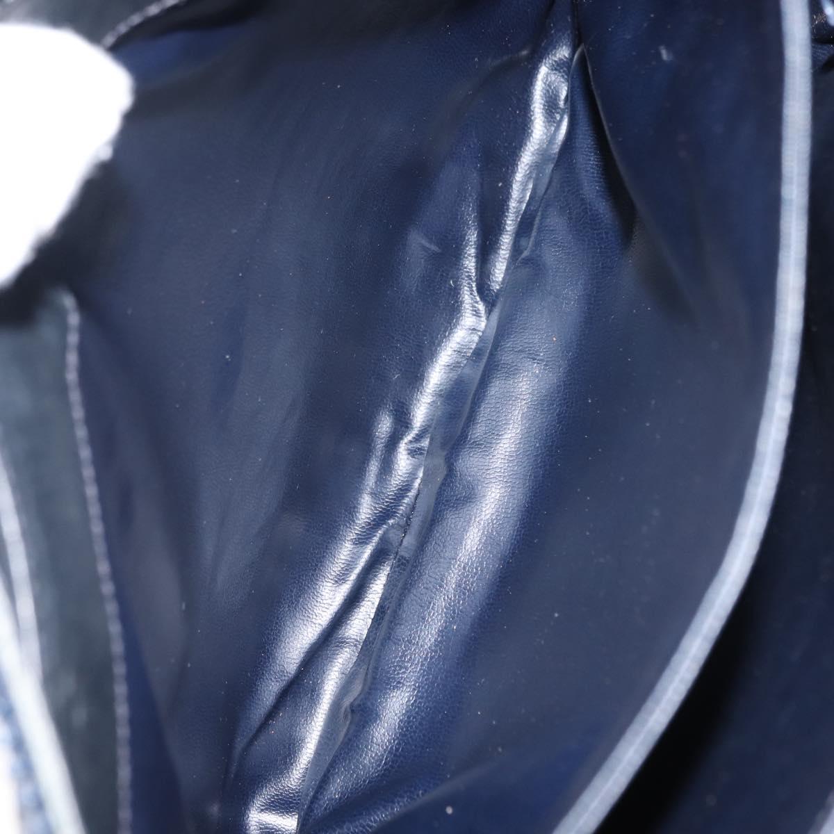 CELINE C Sulky Shoulder Bag Canvas Navy Gold Auth BA6726