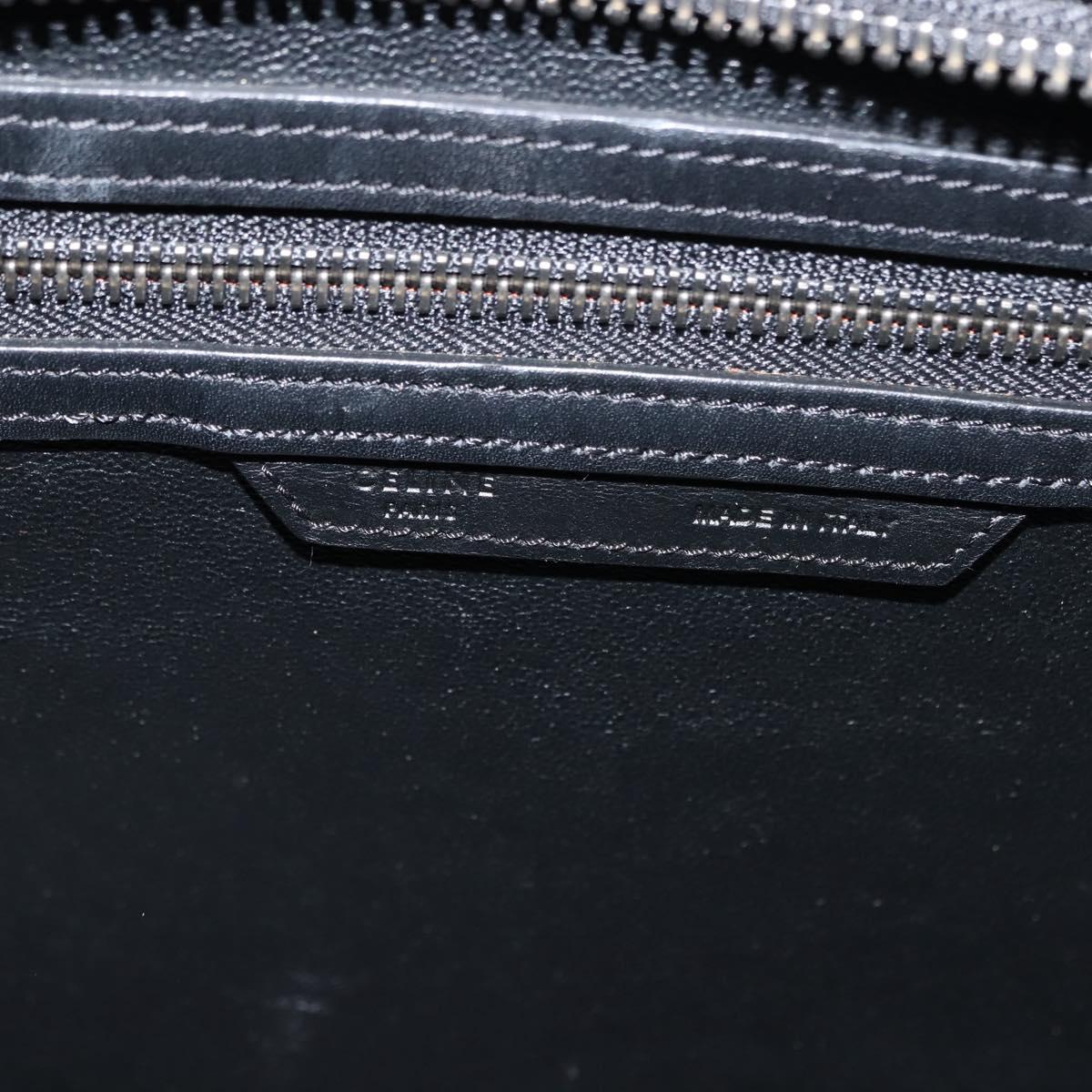 CELINE Luggage Mini Shopper Hand Bag Leather Black Blue Auth BA6731